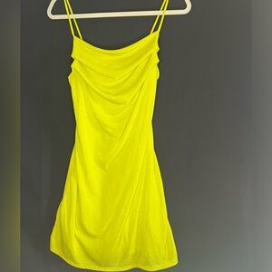 Elegant electric lime Spaghetti Strap Dress